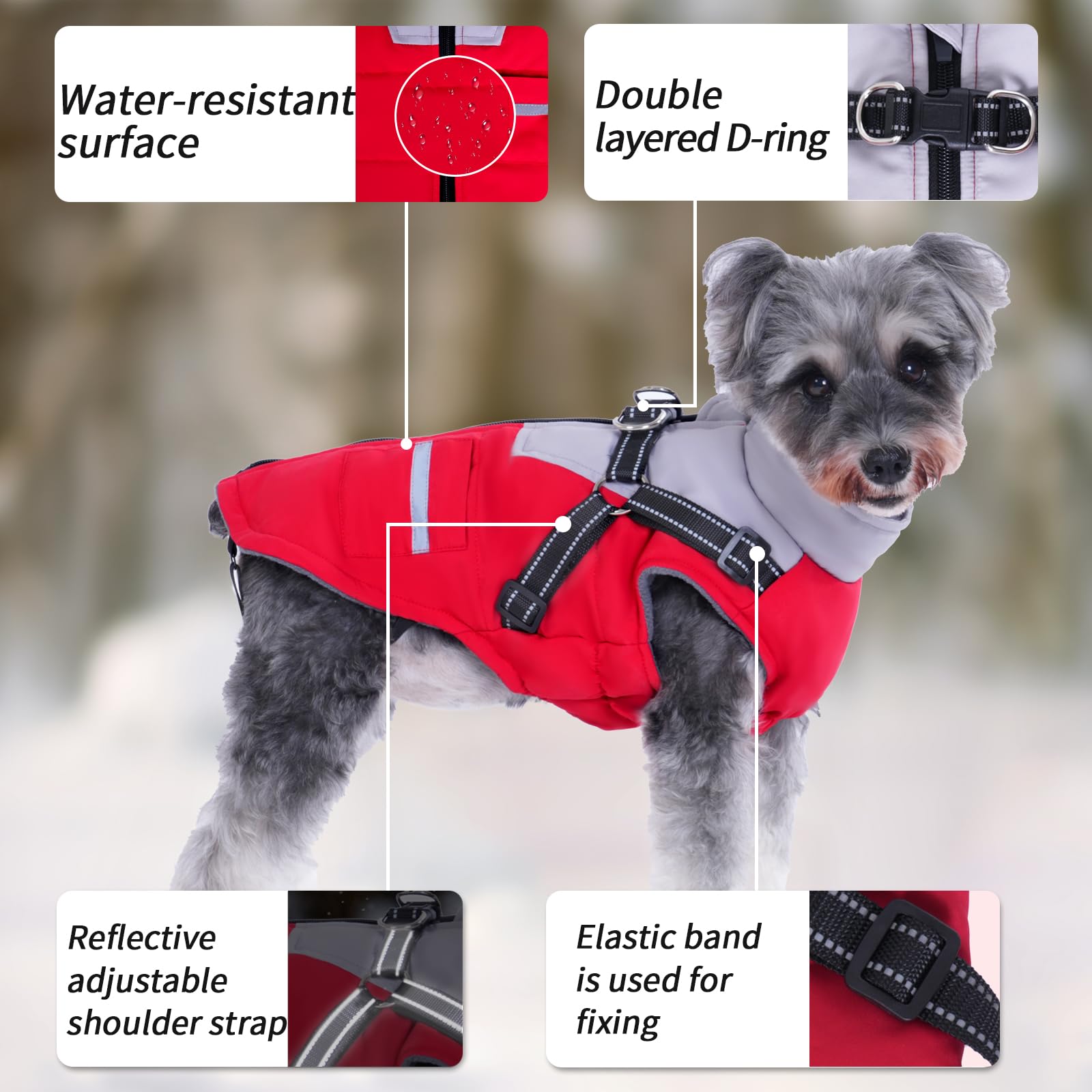 Cappottino Cane: Cappottini per Cani Piccola taglia Impermeabile Giubbotto - Cappotto Cane con Pettorina Adatto Invernale
