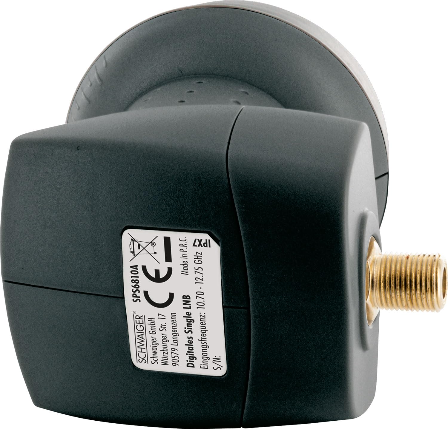 SCHWAIGER 319 Single LNB Low Noise Blockconverter Sun Protect Tapa LNB Digital Resistente al Calor Accesorios para Antenas parabólicas protección contra la Intemperie contactos Dorados Antracita