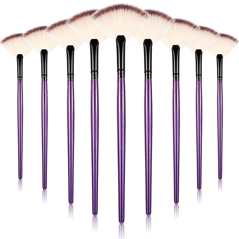 Maitys Conjunto com 9 Pincéis Leque para Máscara Facial, Roxo