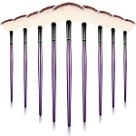 9 Pieces Facial Fan Mask Brushes, Soft Facial Applicator Brushes Tools for Peel Glycolic Makeup for Mud Cream(Purple)