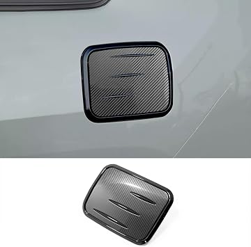 KEAIMEI Car Accessories Fit For Toyota RAV4 2019 2020 2021 2022 2023 2024 2025Gas Fuel Tank Cover Trim Carbon Fiber +Black ABS 1PC