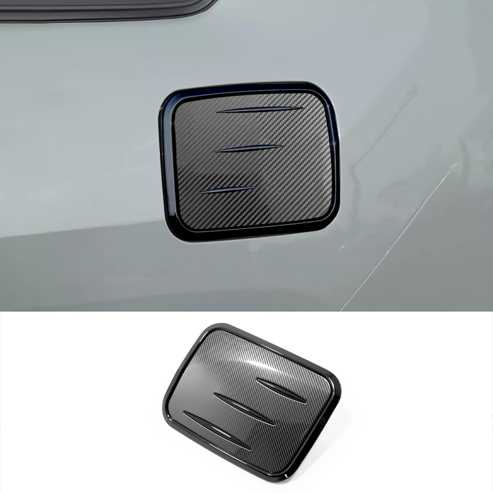 KEAIMEI Car Accessories Fit For Toyota RAV4 2019 2020 2021 2022 2023 2024 Gas Fuel Tank Cover Trim (Carbon Fiber +Black) ABS 1PC