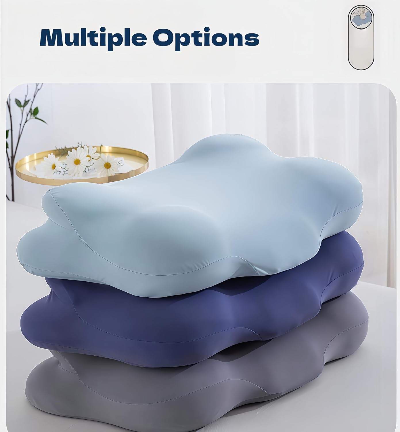 Cloud Pillow, Cloud Neck Pillow, Ergonomic Memory Foam Pillows, Adjustable Cervical Neck Support Pillow with Breathable Pillowcase for Side Back Stomach Sleepers (B)