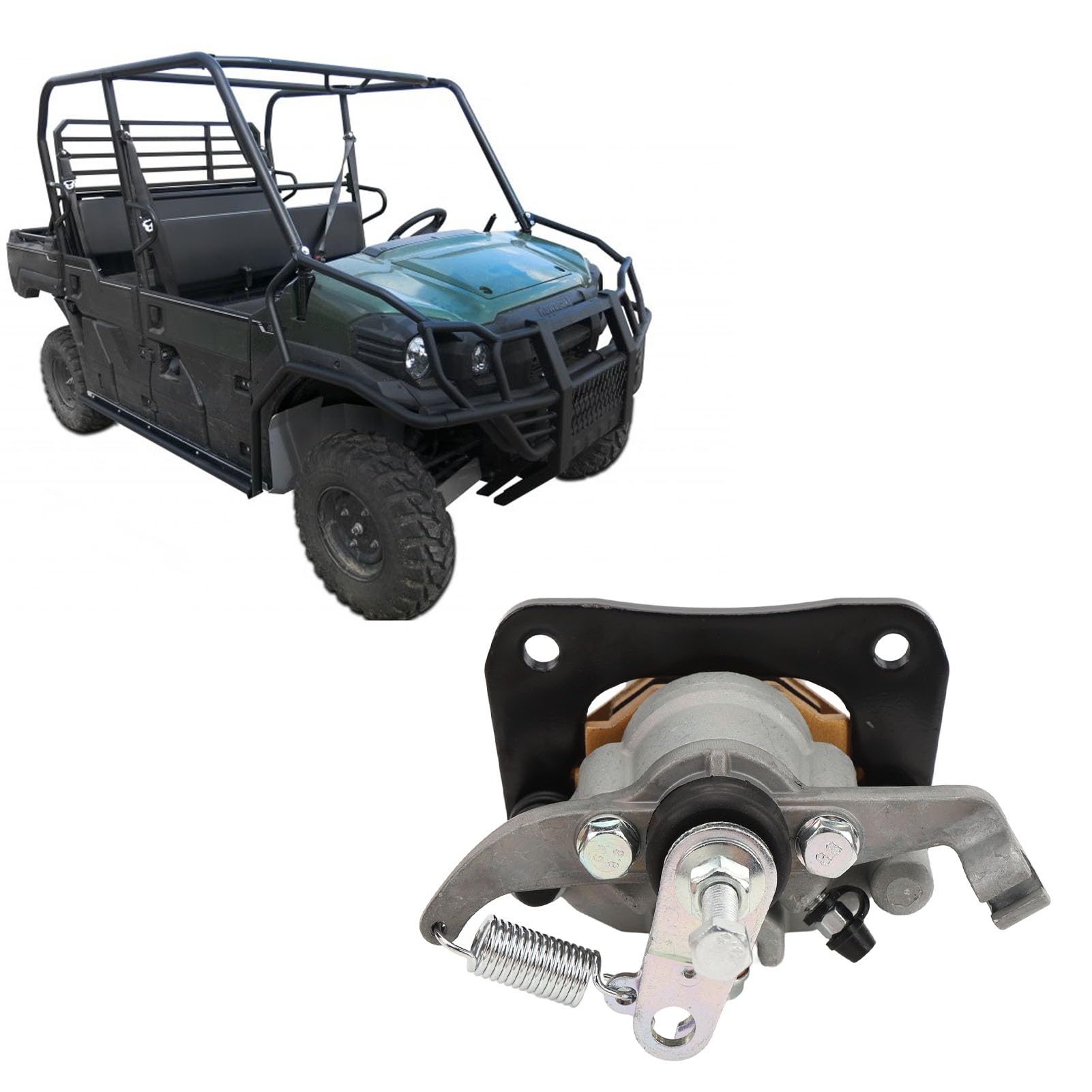 M MATI Rear Right Disc Brake Caliper For Kawasaki Mule PRO Models (2015-2023) – Replaces 43080-0164 & 43080-0146, Includes Pads