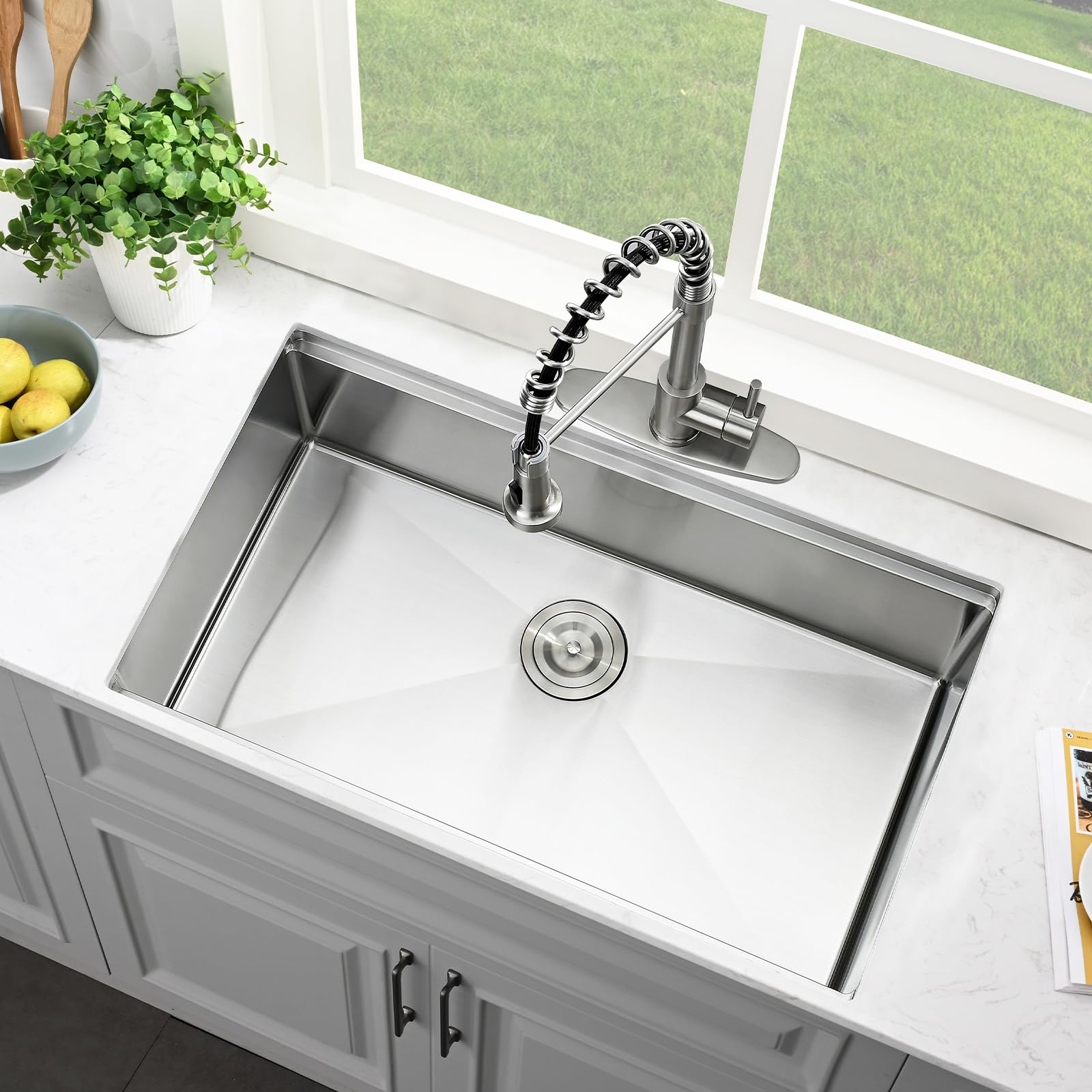 30 Inch Undermount Kitchen Sink-Bokaiya 30x19 Stainless