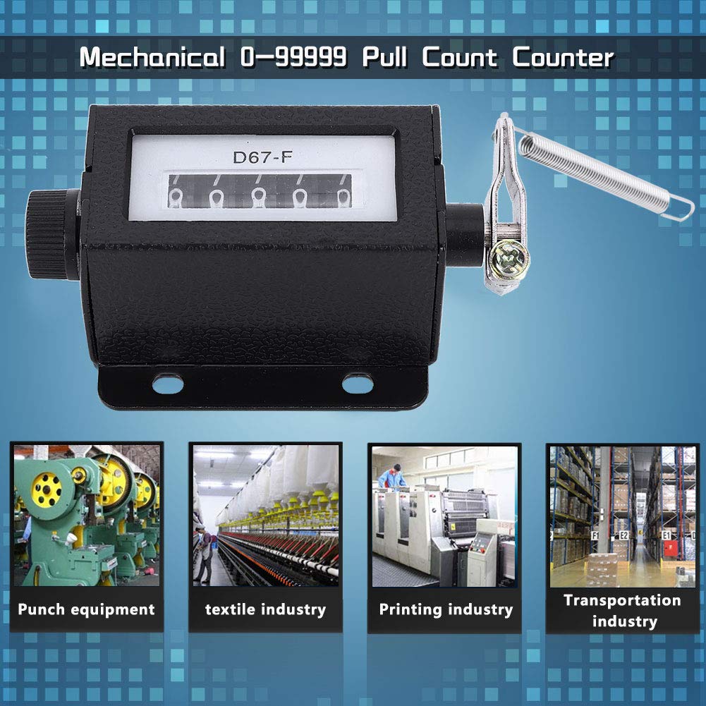 5 Digit Al Counter Al Counter,Bale Counter for Baler,Counters Counters,Playmats & Gameplay Accessories Knob Resettable Manual Hand Pull Tally Counter Black with Spring