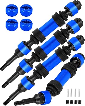 Front Rear Driveshaft Axles Upgrades Part for 1/16 Mini Maxx 4WD RTR Brushless Monster Truck #107154-1,RC Aluminum Drive Shaft CVD with Hex,Replace Part #10750,Navy Blue