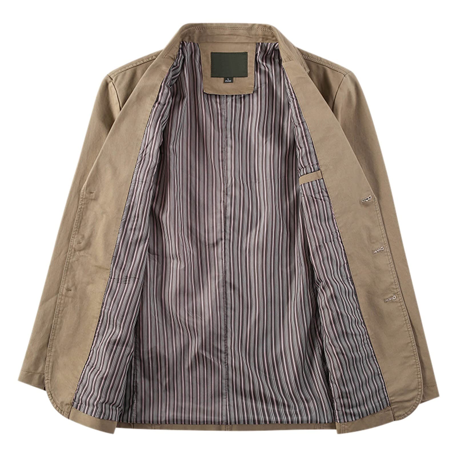 Giacche casual da uomo giacche da uomo 3XL con risvolto dentellato giacca con bottoni giacca formale da lavoro sottile con tasche classico versatile cardigan kaki leggero cappotti comodi