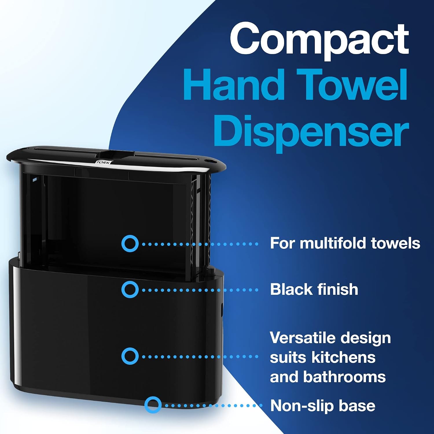 Tork Xpress Paper Towel Dispenser and Tork Extra Soft Multifold Hand Towel White with Blue Leaf Print image 4