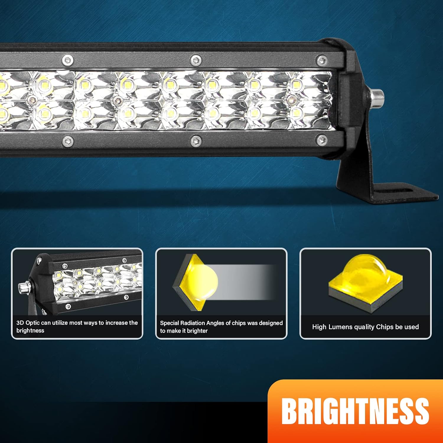 AUXTINGS 15 inch 50W 5000LM Dual Row Slim LED Light Bar Spot Beam LED Golf Cart Work Light Bar IP67 Fog Light bar for RZR Boat ATV UTV Trucks SUV Tractor,12V 24V