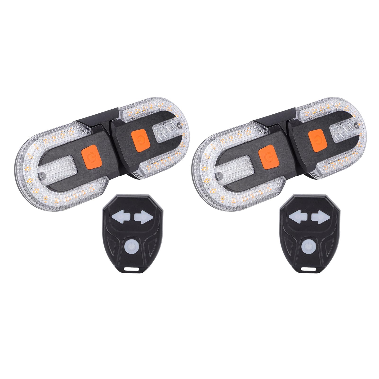 Garsent 2 Paia Indicatori di Direzione per Bici Fanale Posteriore LED Ricaricabile USB con Telecomando 5 Modalità Impermeabili per Guida Notturna, 38 Perline LED Uscita 60LM 150M Visibile, Suono Bip