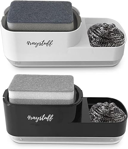 Miniatura 2 de Dispensador de jabón para platos para fregadero de cocina 2 en 1 con soporte para esponja. Dispensador de jabón líquido y esponja incluidos.