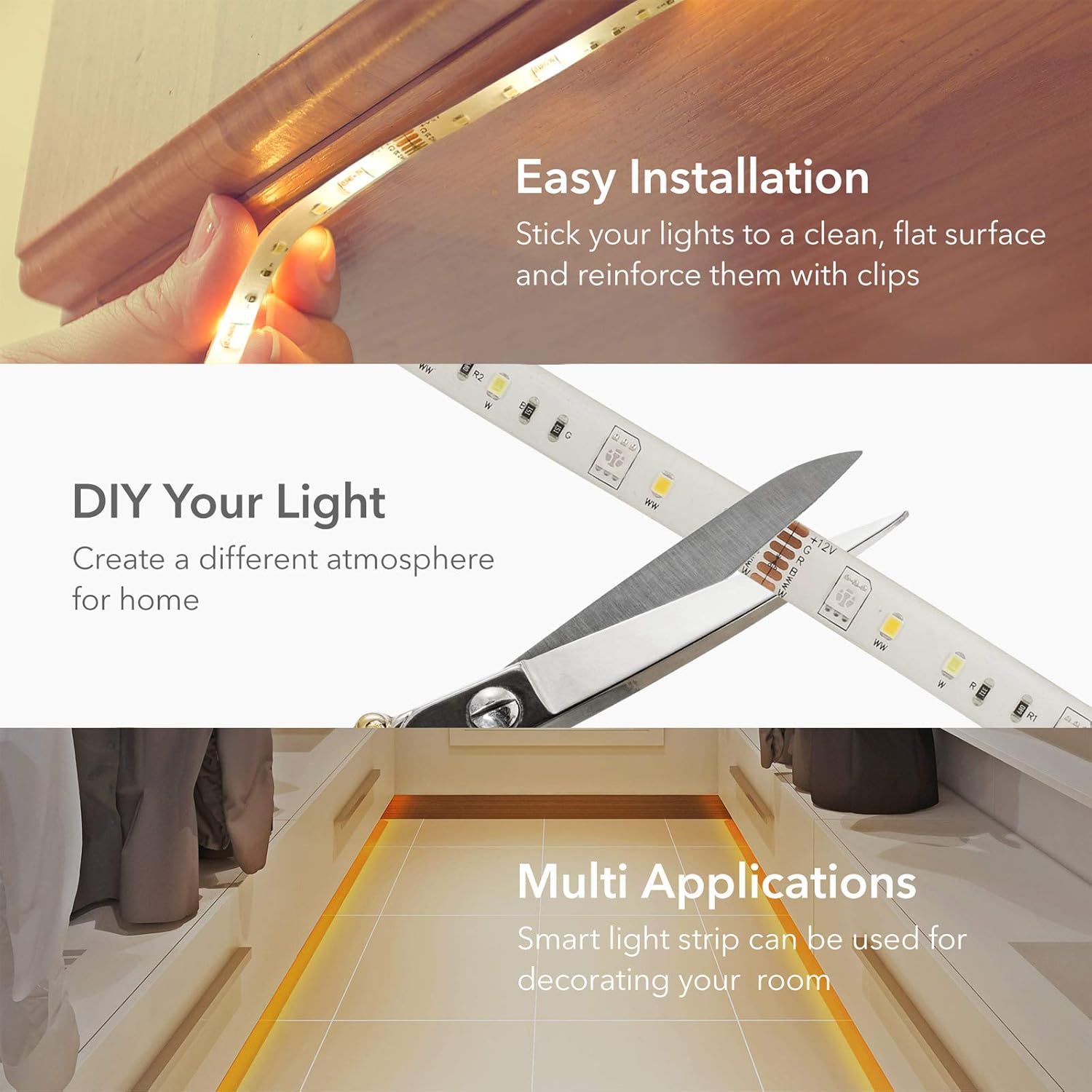 Buy Hbn Smart Led Strip Lights 32 8ft Wifi Rgbw Led Light Strips Work With Alexa And Google Assistant 5050 Color Changing Led With Remote App Control And Music Sync For Bedroom Living