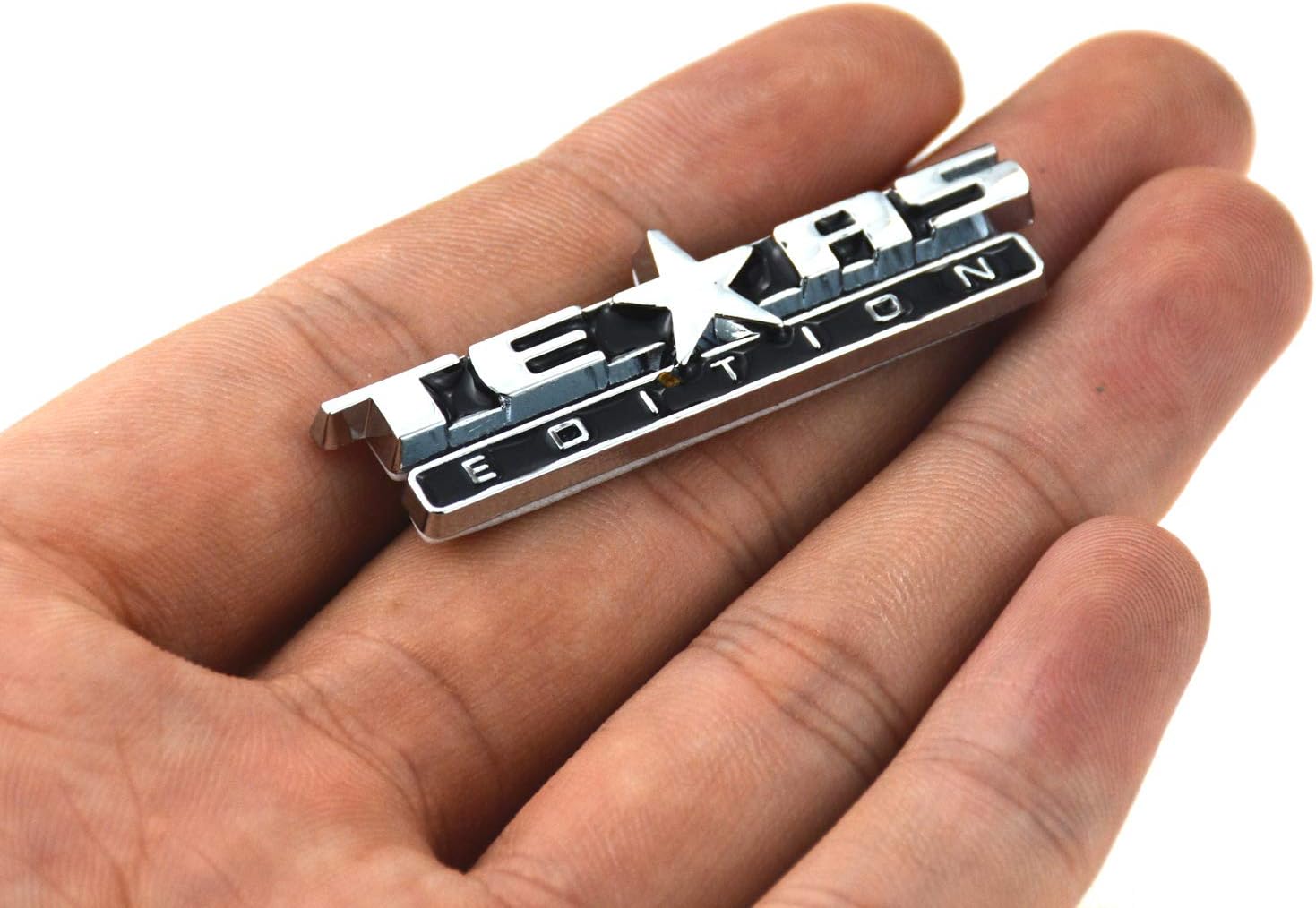 Small Size 1pcs Texas Edition Emblem Badge Dash Instrument Panel Replacement For Silverado ((Black Chrome))