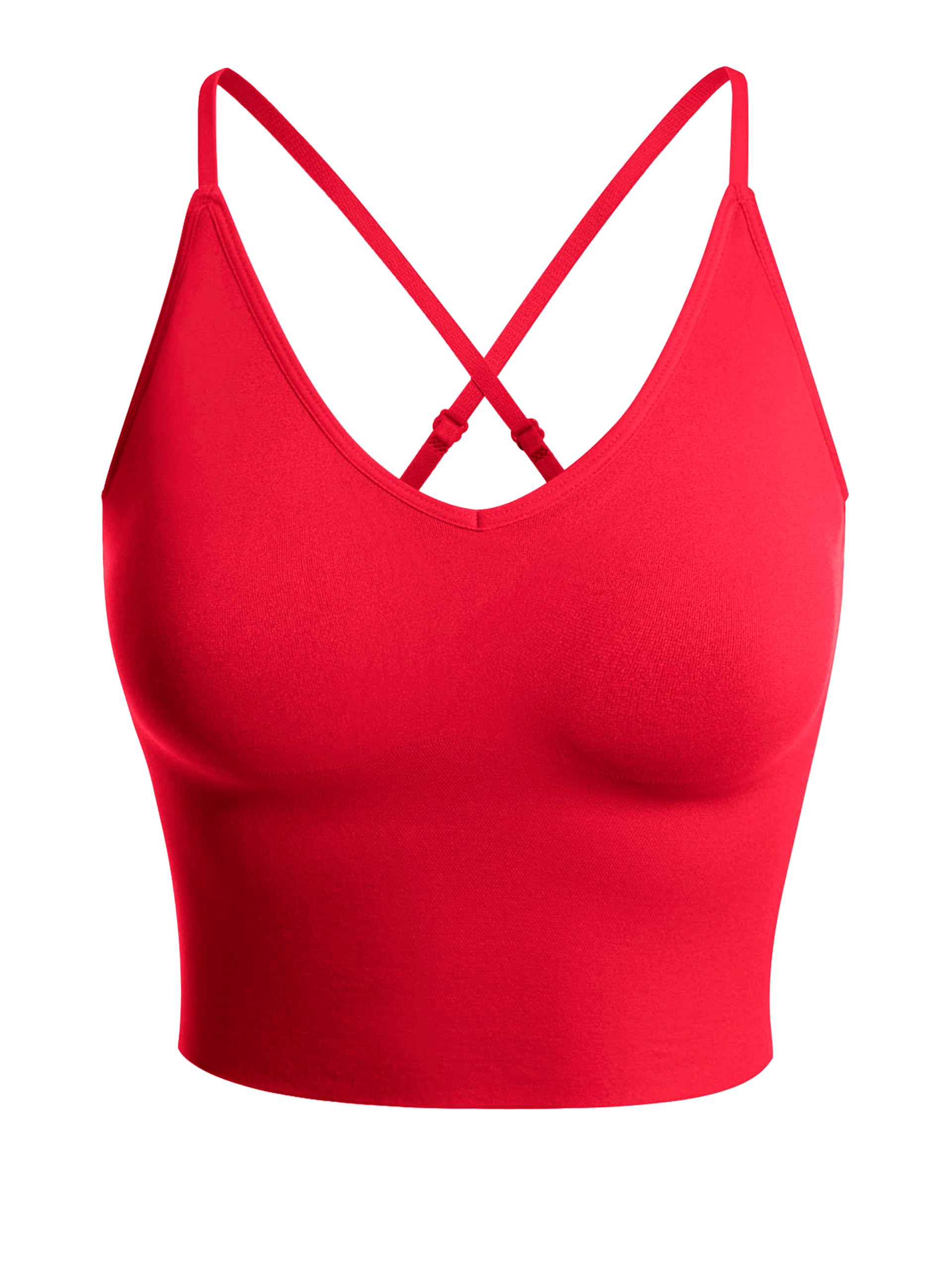 Design by Olivia Women's Padded Sports Bra Longline Workout Crop Top