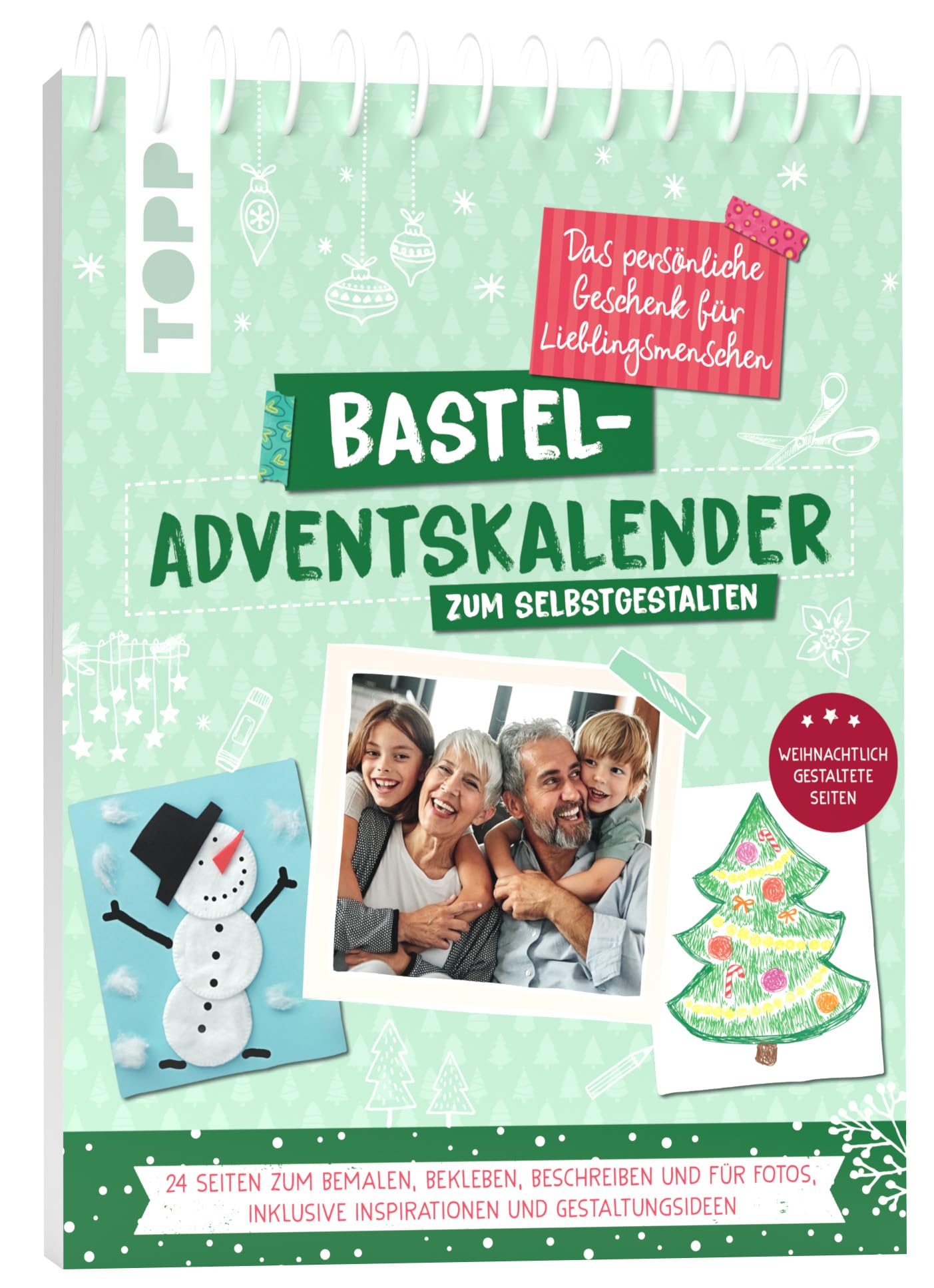 Bastel-Adventskalender zum Selbstgestalten – 24 Seiten zum Bemalen, Bekleben, Beschreiben und für Fotos