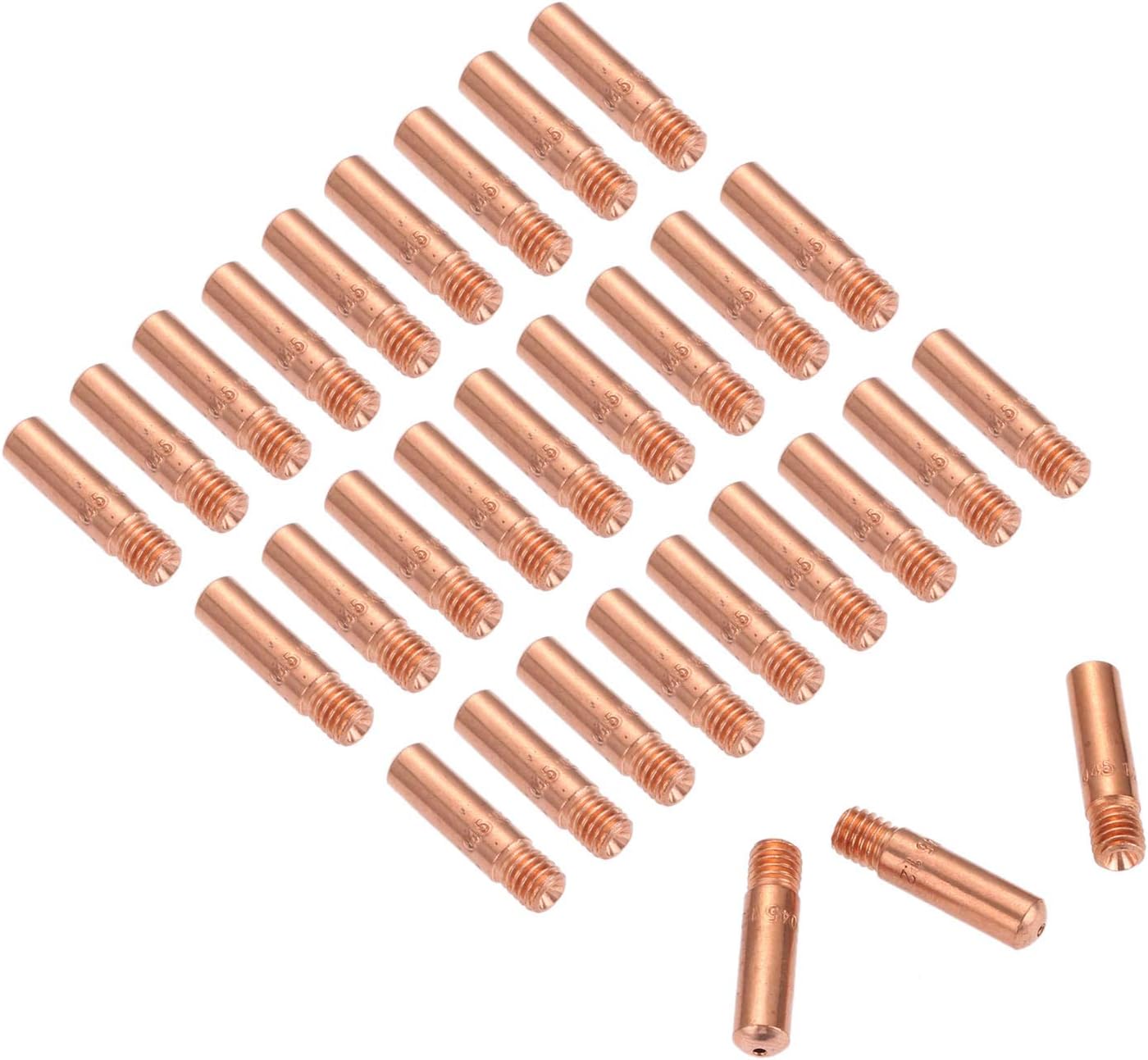 DRELD 30Pack MIG Welding Contact Tips 11-45 0.045" Replacement for Tweco Mini/#1, Tweco 180, Lincoln Magnum 100L Amp MIG guns - (Pack of 30)