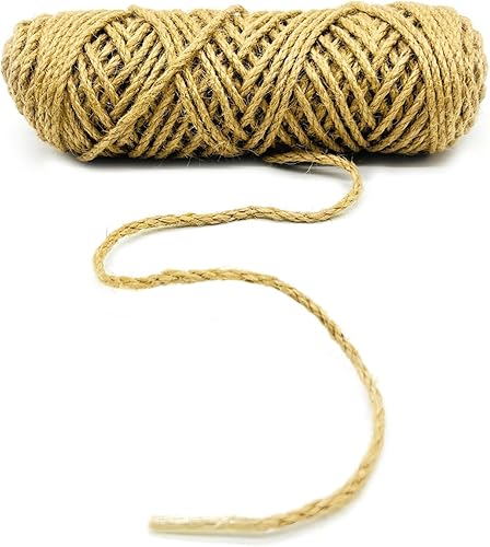 Miniatura 2 de Pxyz Cuerda de yute gruesa de 0.315 in y 164 pies, cuerda de cáñamo trenzada natural para reemplazo de poste rascador de gatos, cordel de yute
