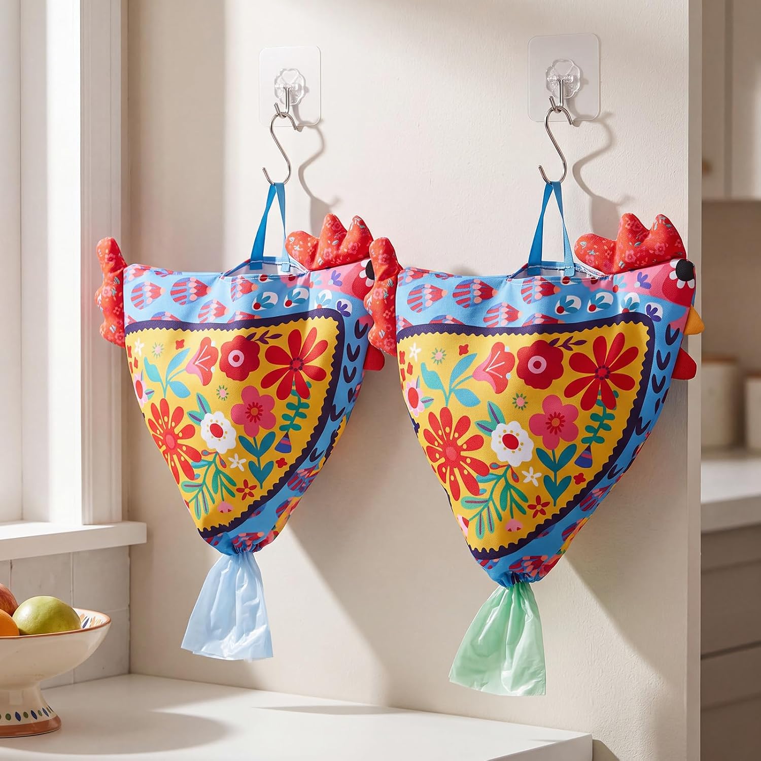 2 Pcs Crochet Plastic Bag Holders Boho Macrame Grocery Bag Holder