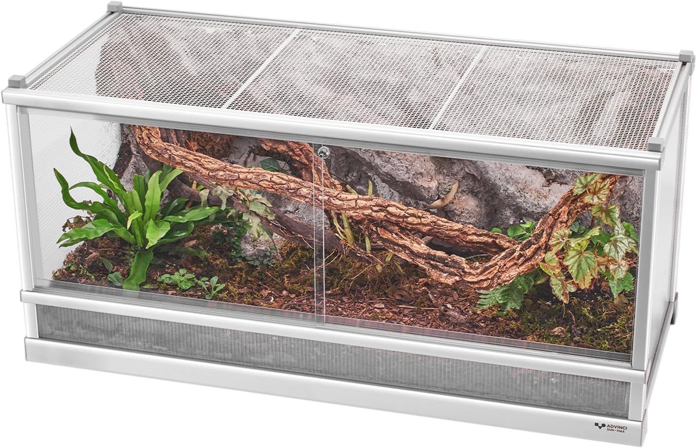 50 Gallon Reptile Tank, Reptile Enclosure for Easy Maintenance, Top Screen Ventilation & Glass Sliding Door 38''x18''x18''