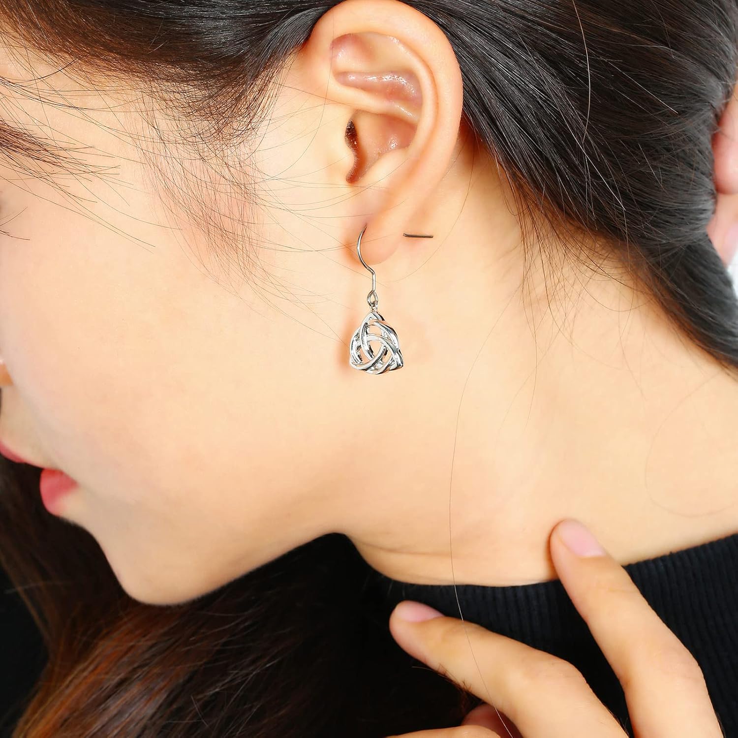 Pure Titanium Earring Hook For Sensitive Ear Fashion Jewelry Copper Celtic Good Luck Knot/CZ Cross/Heart Birthstone Crystal Drop Earrings For Women