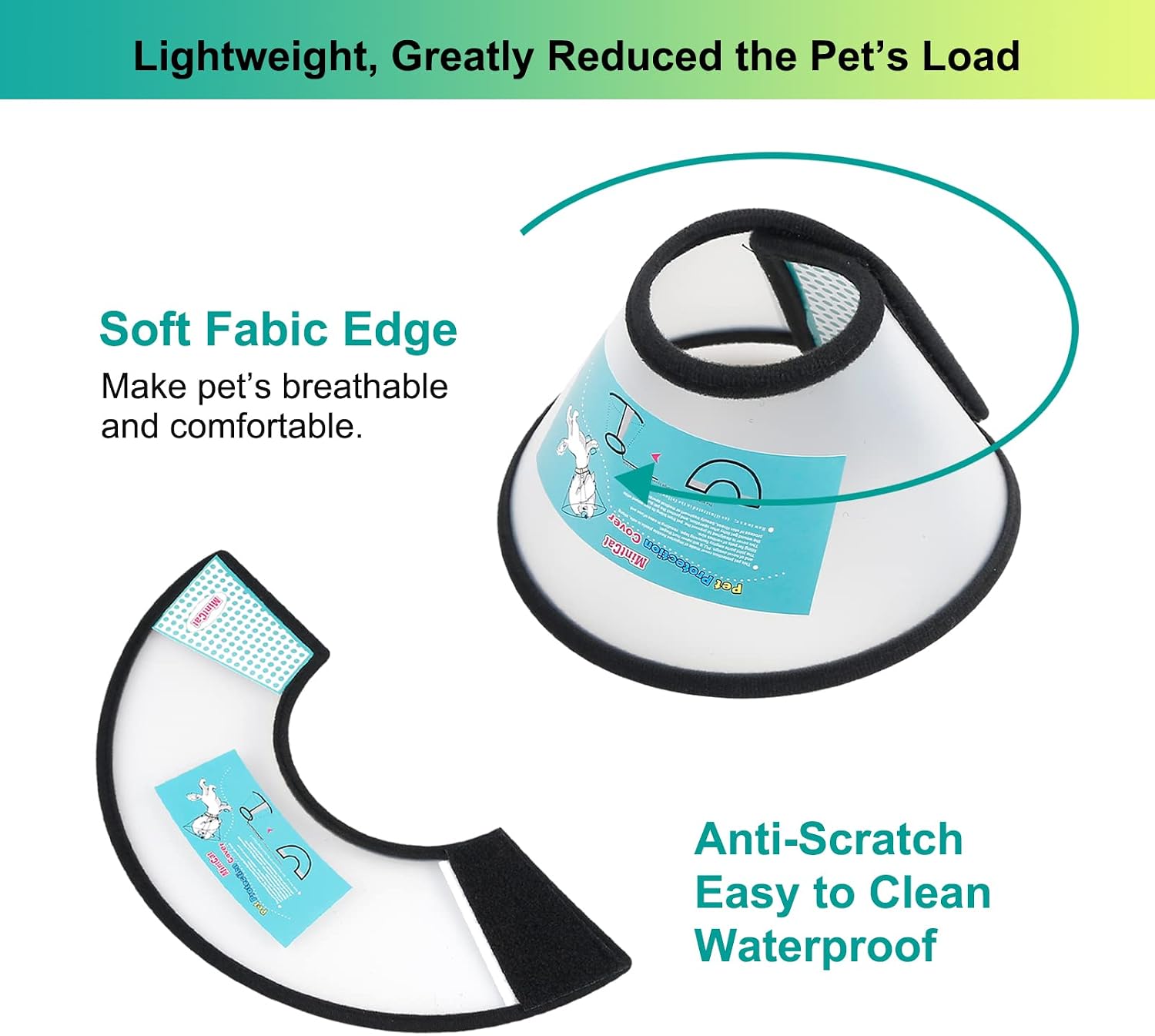 MintCat Mini Cat Cone Rabbit Collar, Adjustable Recovery Pet Cone, Protective Elizabethan Collar for Cats Rabbits Tiny Kitten After Surgery to Stop Licking
