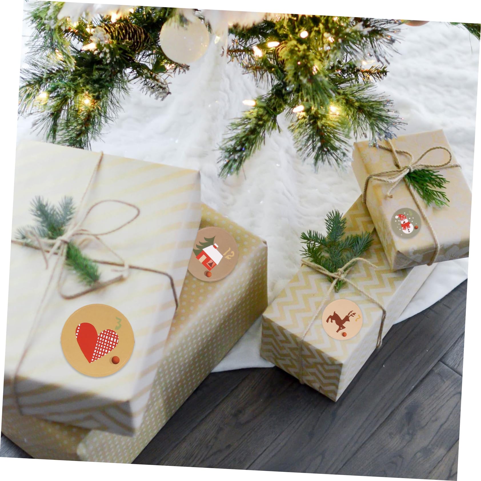 SHINEOFI 60fogli Adesivi Natalizi Per Confezioni Etichette Decorative Per Sacchetti Confezioni Festivi Renne Per e Decorazioni