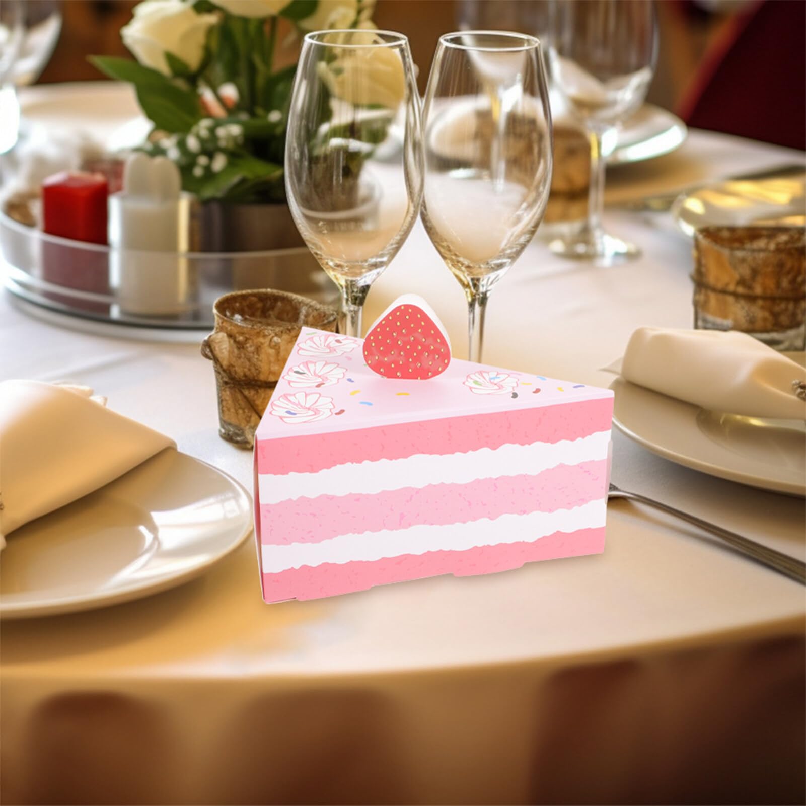 Amazon｜Luxshiny 10個入り 三角形ケーキ型 ボックス お菓子用