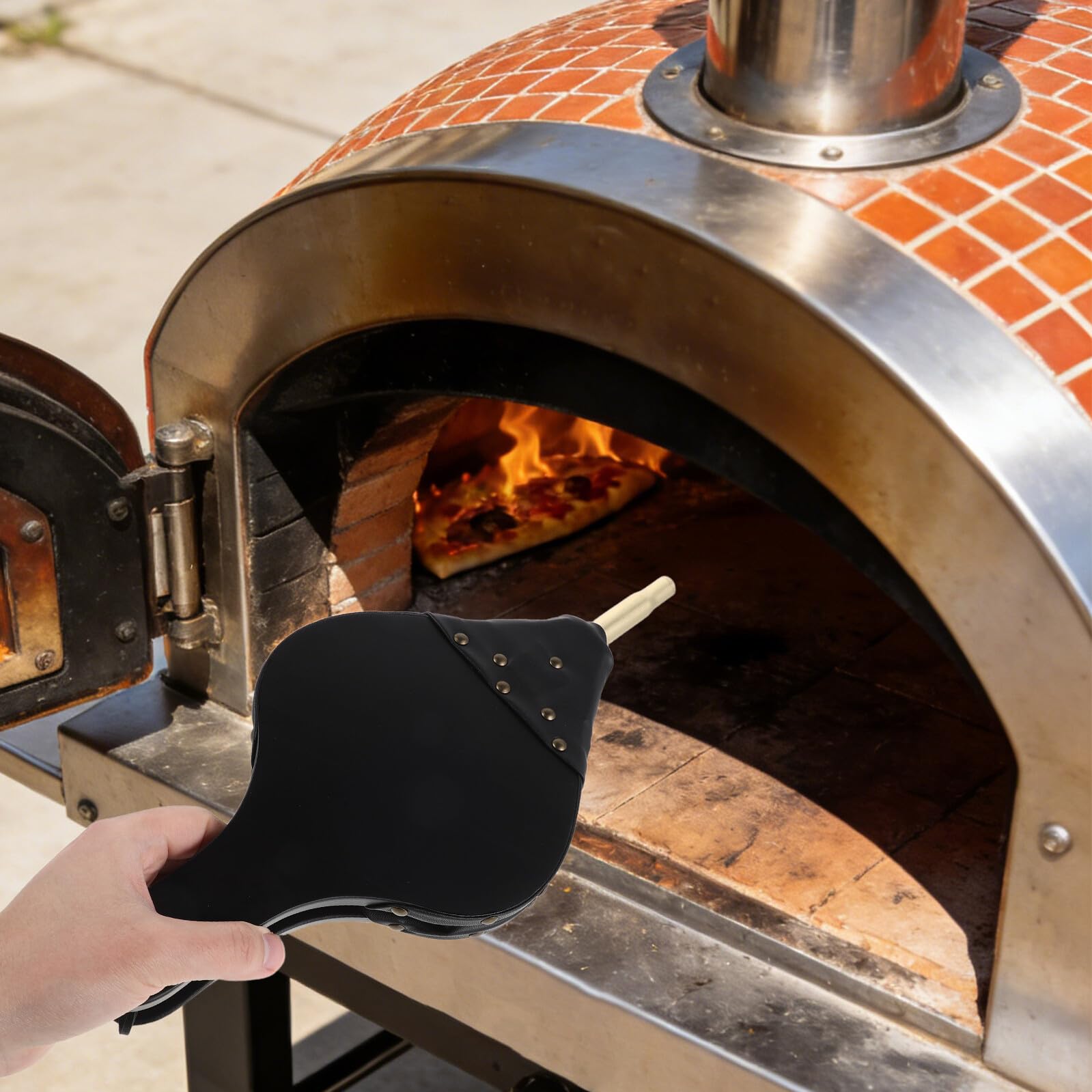 Toyvian Soffietto per Caminetto in Legno 38x17 Cm Soffiatore Manuale per Stufa a Legna e Barbecue Accessorio per Alimentazione Fuoco All’aperto e Campeggio