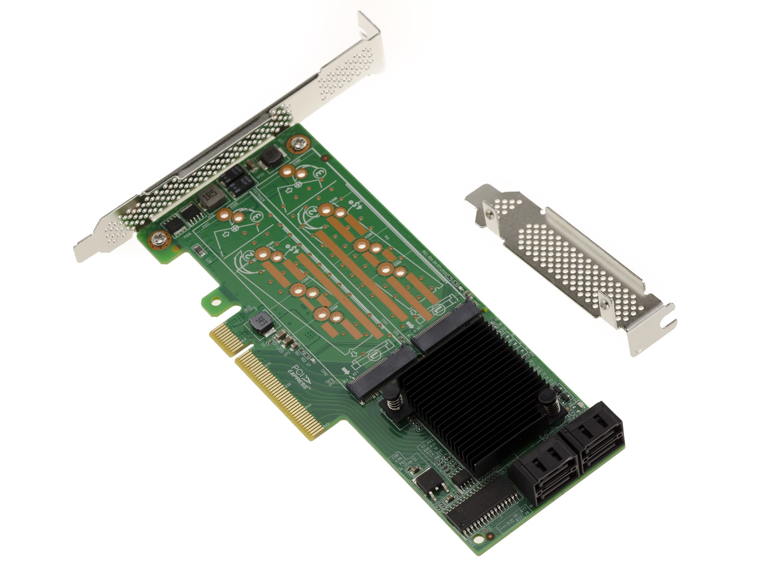 KALEA-INFORMATIQUE Carte PCIe SATA 4 M.2 + 4 SATA LSI2008 | Carte PCIe LSI SAS2008 pour 4 SSD M2 SATA et 4 SATA RAID