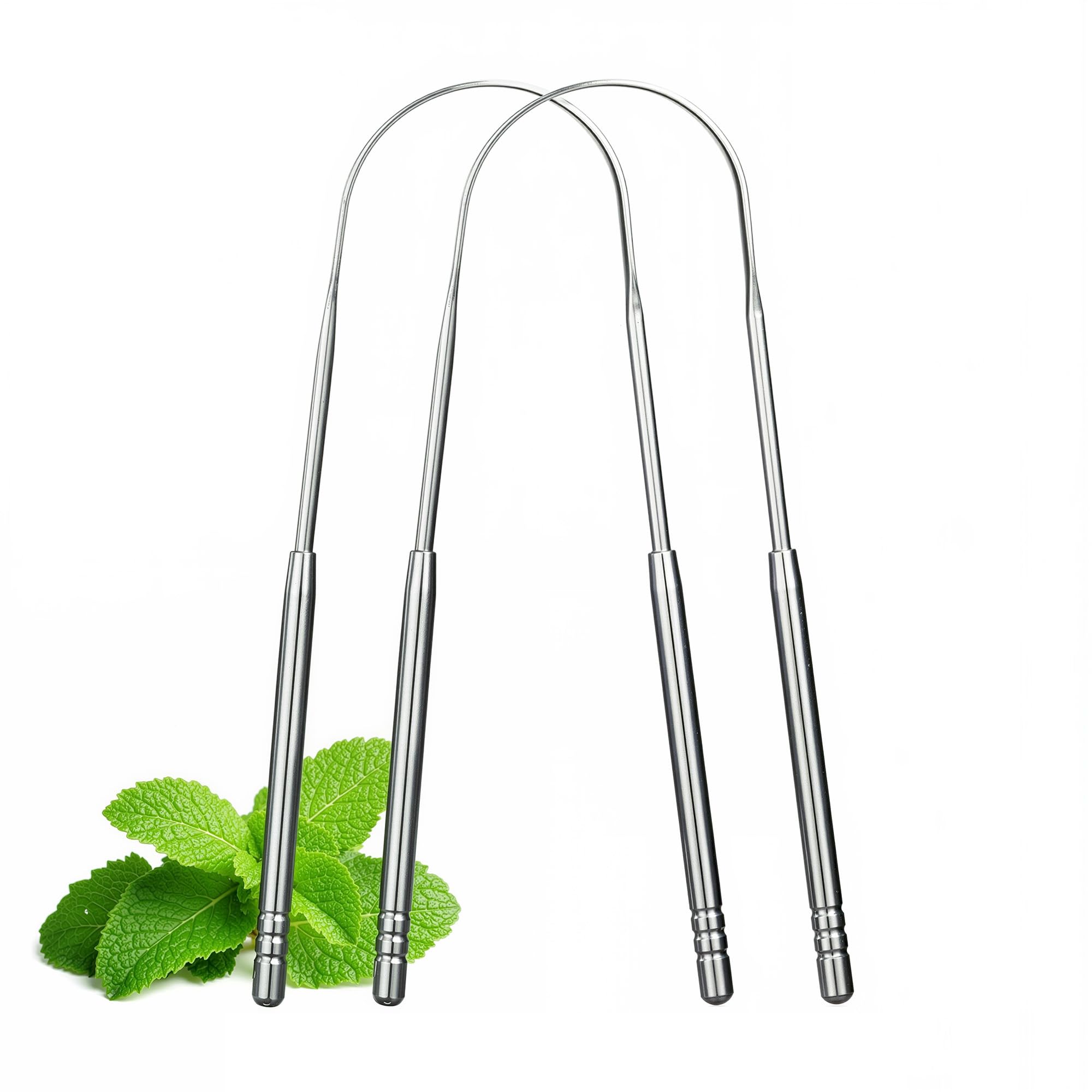 Beverly Healthcare Tongue Scraper - 2 U - Shaped Tongue Cleaner, Improve Taste and Oral Health, Fresh Breath, Metal Tongue scrapers for Adults & Kids for Fresh Breath & Healthy Mouth