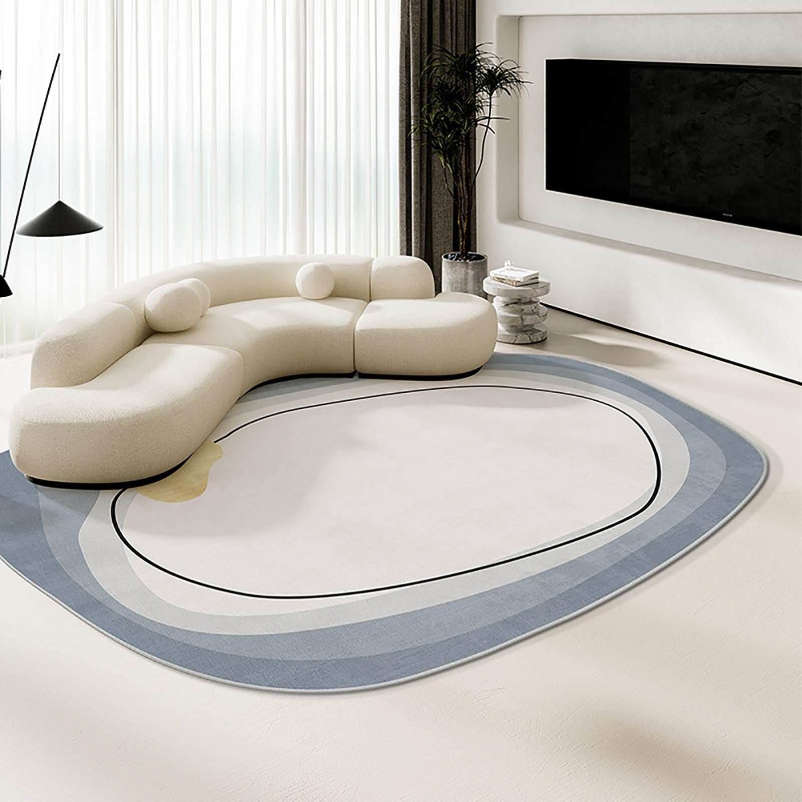 Tapis moderne art déco de forme unique et décoration élégante