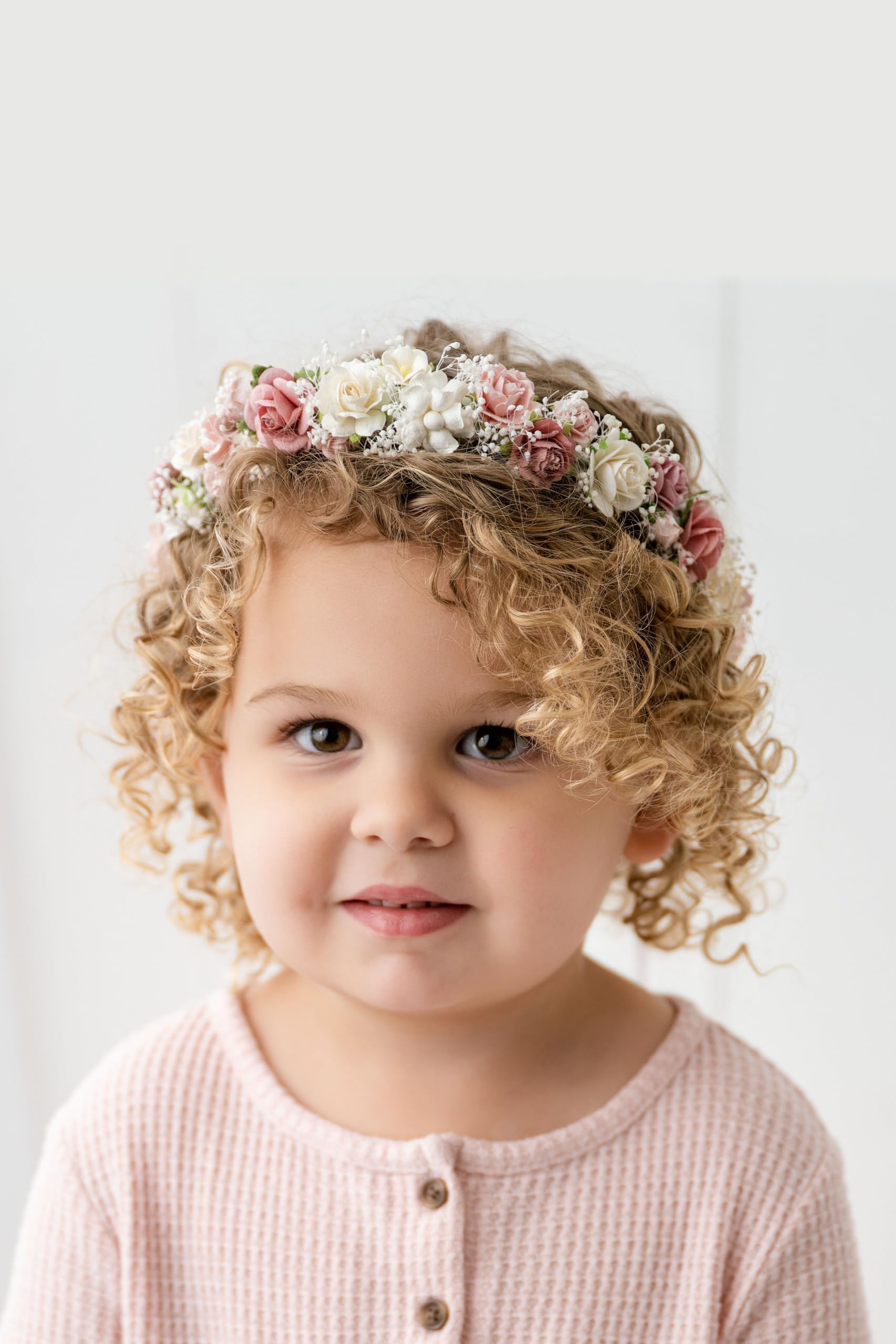 ?Women Pink Bridal Hair Accessories Head Pieces for Flower Girls Hair Wedding Xerling Pink Wedding Hair Pins Pack of 5 for Women and Girls  main image 2