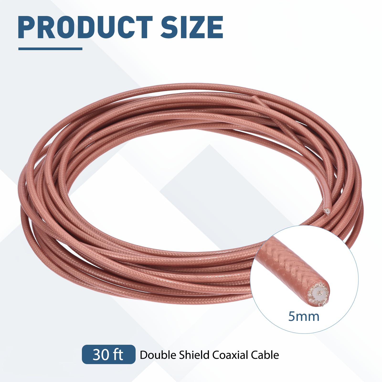 RG400 - Cable coaxial RF de 30 pies, 50 ohmios, cable coaxial de doble escudo