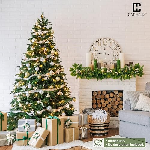 Miniatura 7 de Fencer Wire Árbol de Navidad preiluminado de PVC y PE de 4.5 pies con 150 luces LED, árbol de Navidad falso con 1001 puntas de rama, soporte