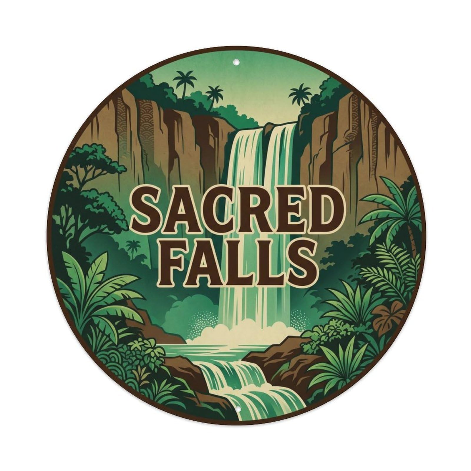 Sacred Falls Hawaii Island Nature Scenic Trail Metal Tin Sign