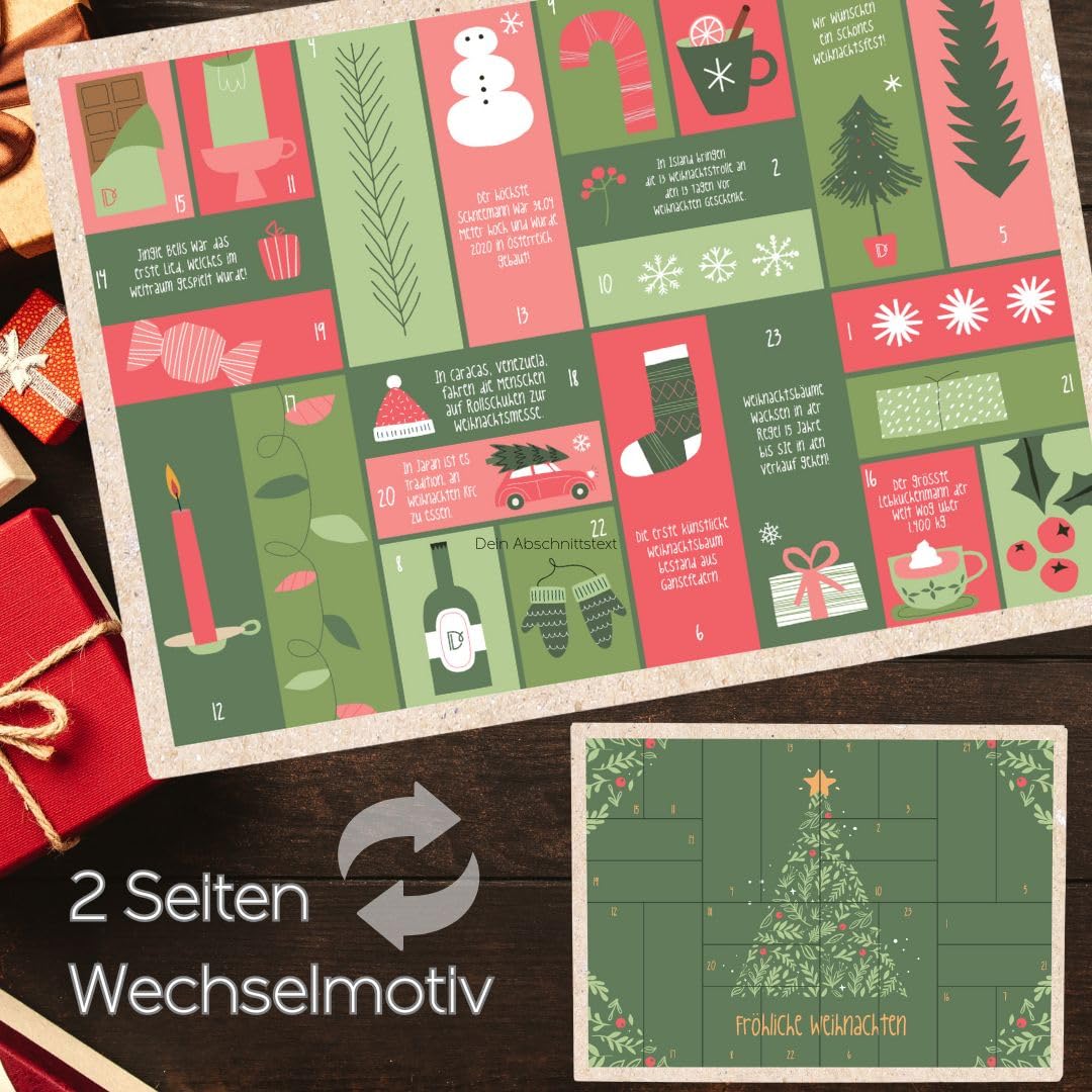 XXL Adventskalender 2026 Süßigkeiten, Alkohol & Feinkost | Deheck Premium | Kalender für Weihnachten mit Wechselmotiv | mit Likör, Spirituose, Glühwein, Schokolade, Tee, Gewürze, Aufstrich & mehr