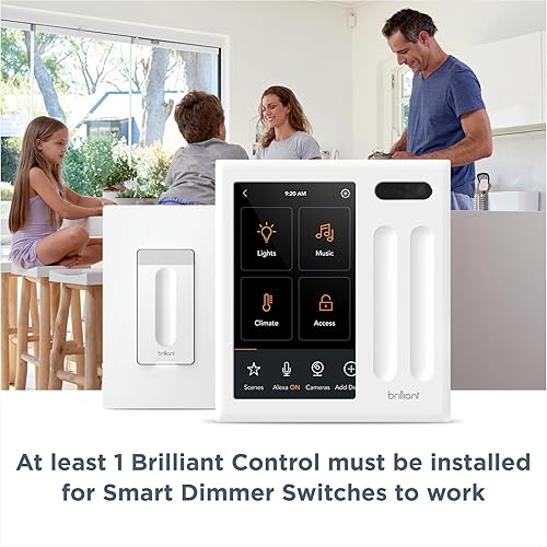 Miniatura 3 de Brilliant Interruptor de atenuación inteligente (blanco) - Compatible con Alexa, Google Assistant, Apple HomeKit, Hue, LIFX, SmartThings, TP-Link,