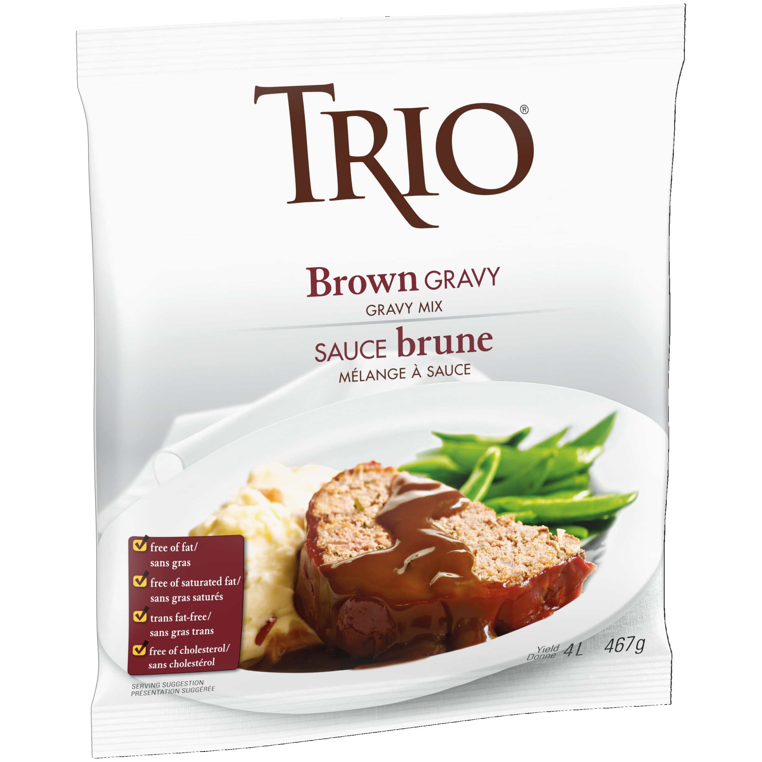 TRIO Brown Gravy, Fat-free, Cholesterol Free, Instant Gravy Mix, 467g - 4