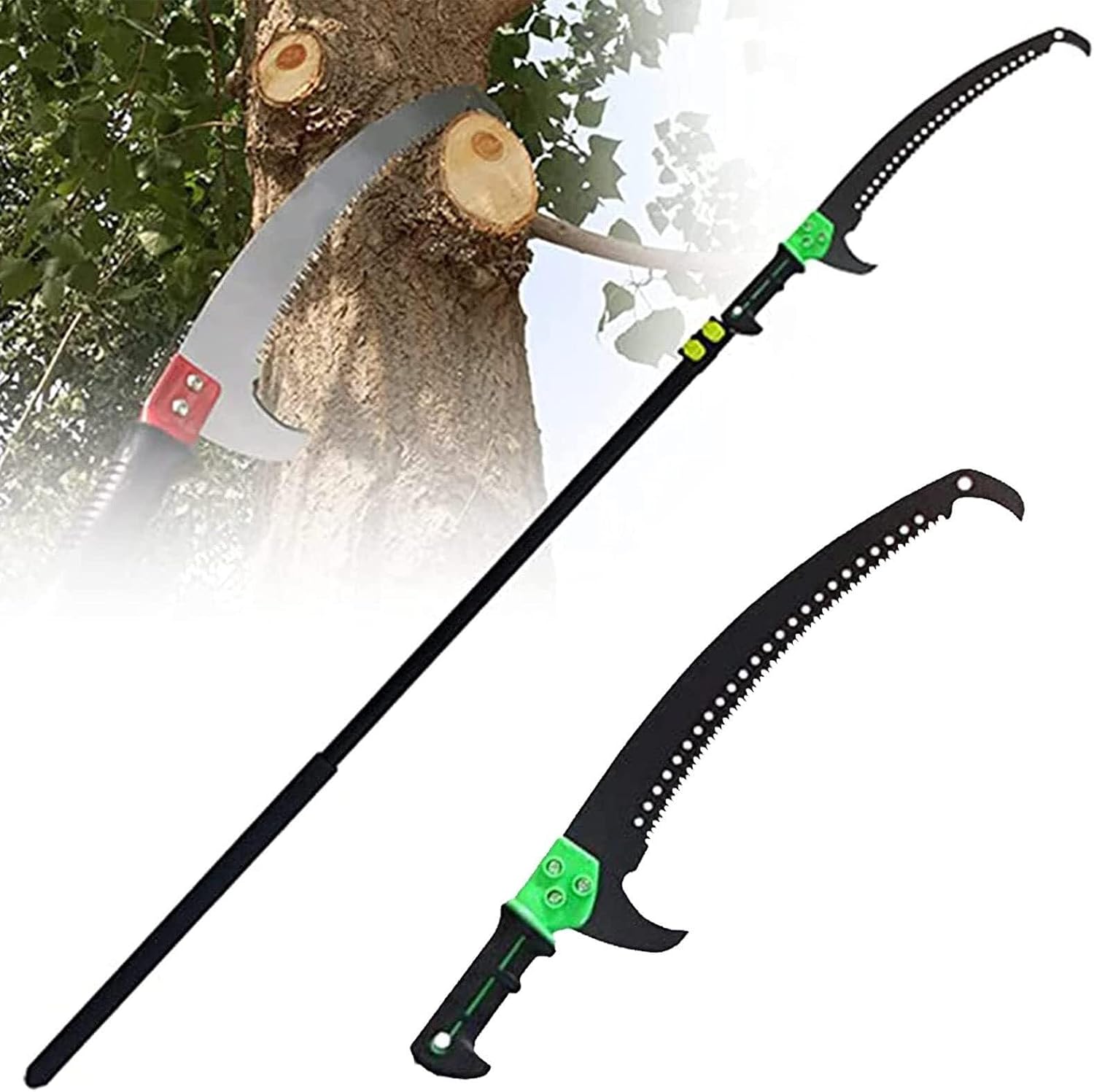 Telescopic Pole Saw 12FT/3.6M, Extendable Aluminum Tree Pruner with Steel Blade for High Branch Trimming(3.6m/12ft)