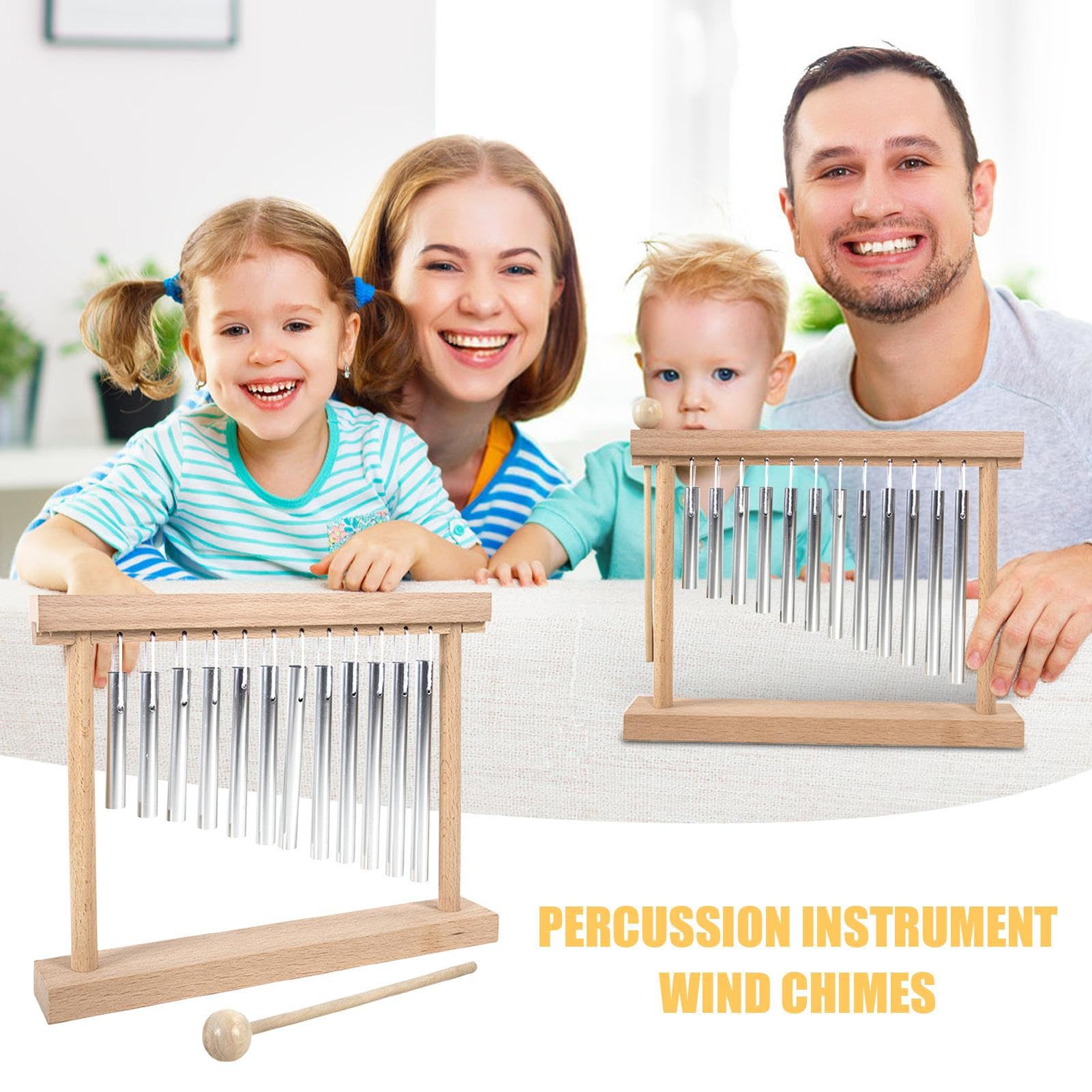 Chimes Percussion, Tabletop Wind Chime, 9.84x7.48x1.57 Inches Lightweight Frame Soft Melodic Tones Sound Healing, Musical Entertainment Tool for Temple, Classroom, School and Yoga