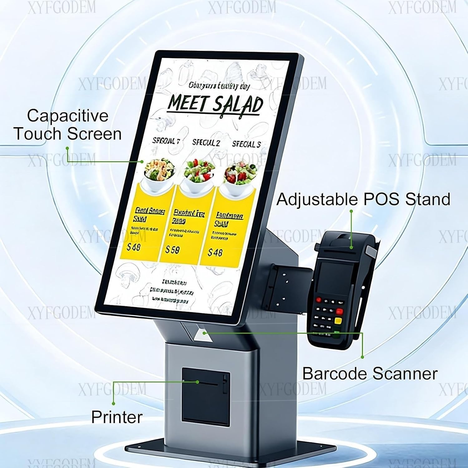 Chiosco di autoservizio 21,5" con touch screen FHD, terminale ordini per ristoranti e negozi