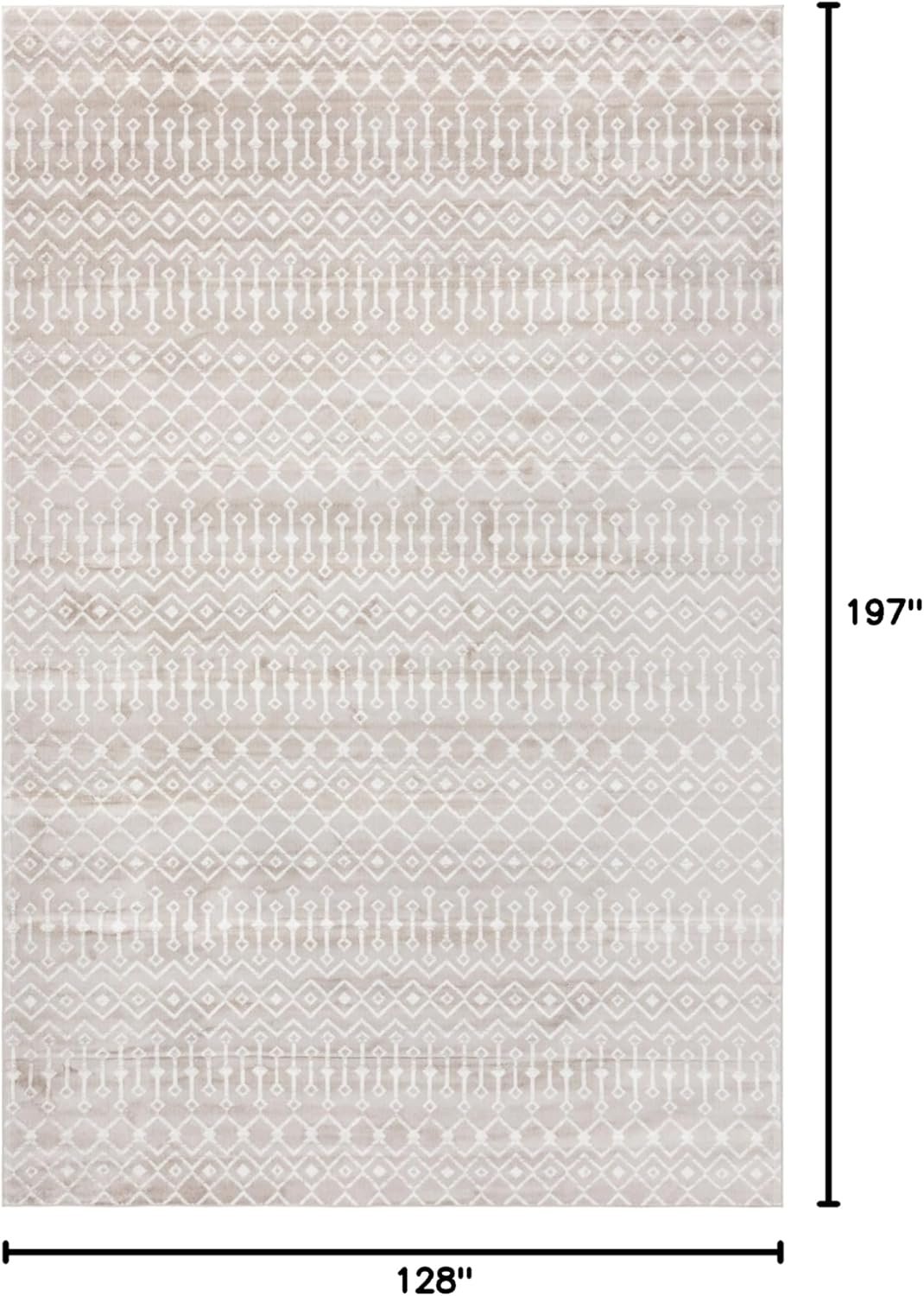 Unique Loom Moroccan Trellis Collection Area Rug - Mamounia (10' 8" x 16' 5" Rectangle Beige/Ivory)