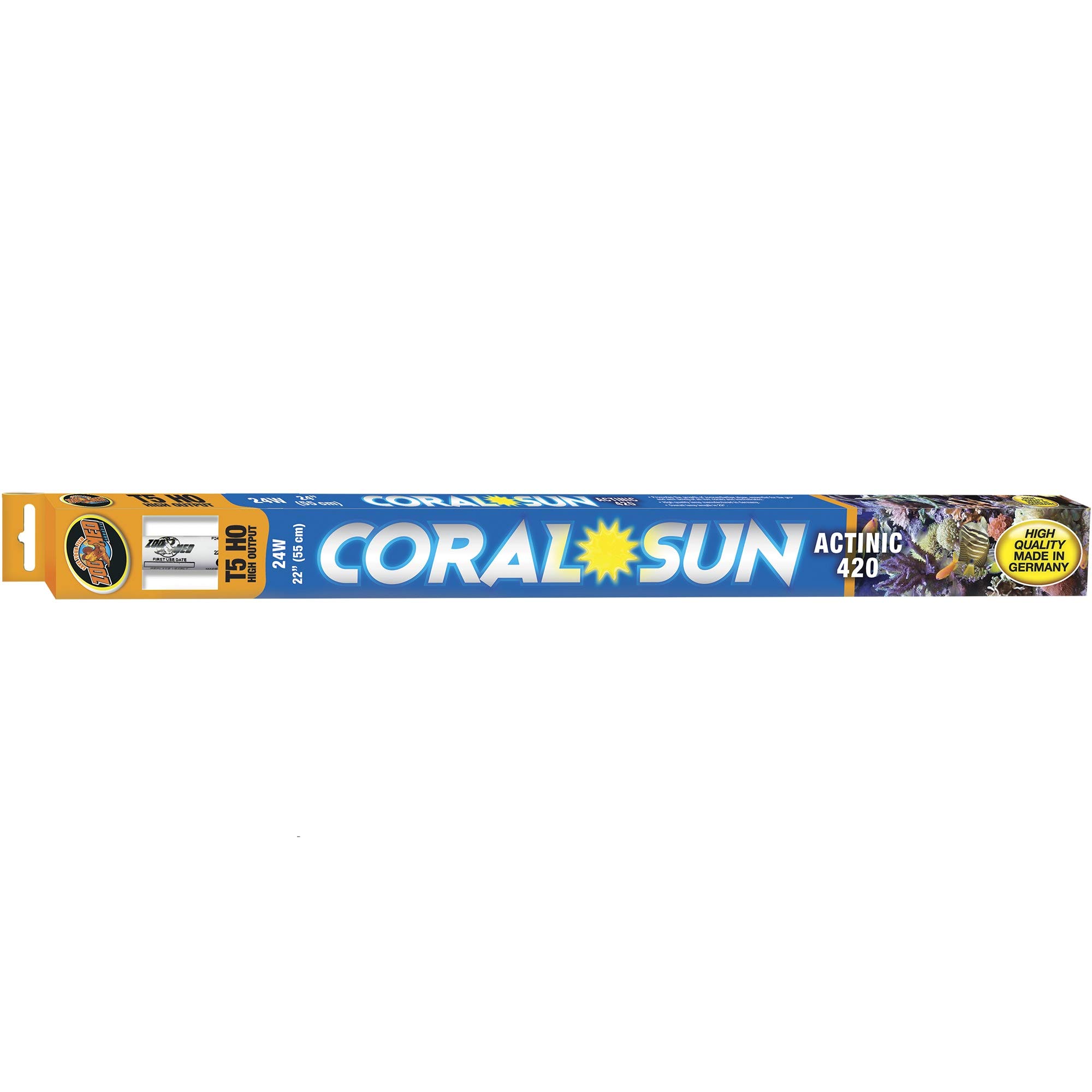 Zoo Med Coral Sun Actinic 420 Coral Bulb T5 High Output 24 Watts, 22-Inch,Blue