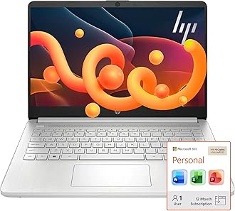 HP Ultra Slim Laptop for Students and Business | 1 Year Office 365 | Intel Quad-Core, 8GB RAM | 1.6TB Storage (1TB Cloud, 512GB External and 128GB SSD) | Windows 11 Home w/o Earbuds, Silver
