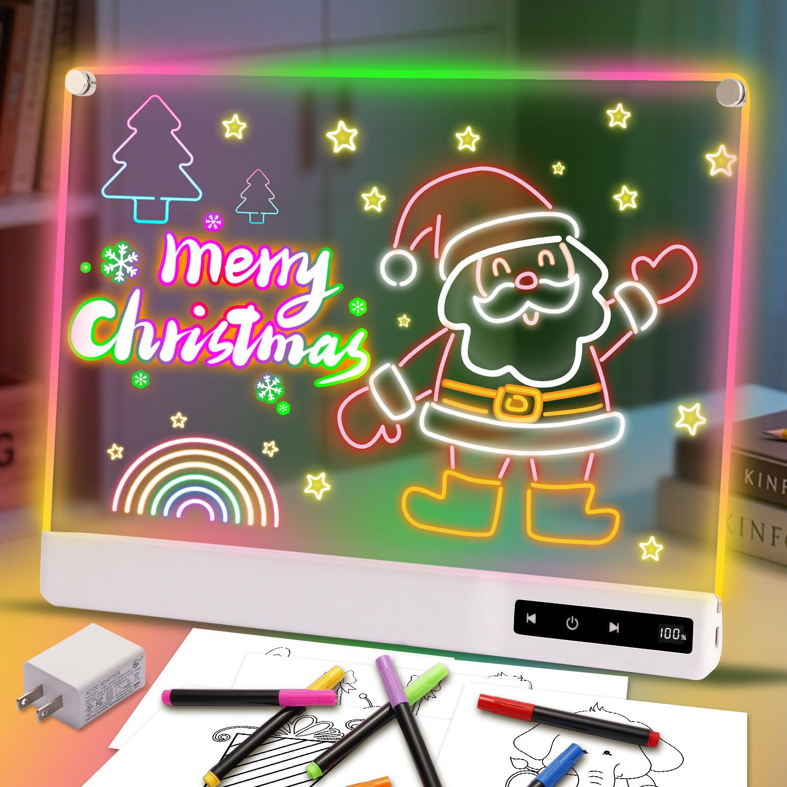 Tableta de Dibujo iluminada Creativa para niños y niñas, Ideal para Jugar y Aprender de Noche, Juego de Dibujo de Actividades Divertidas en Familia