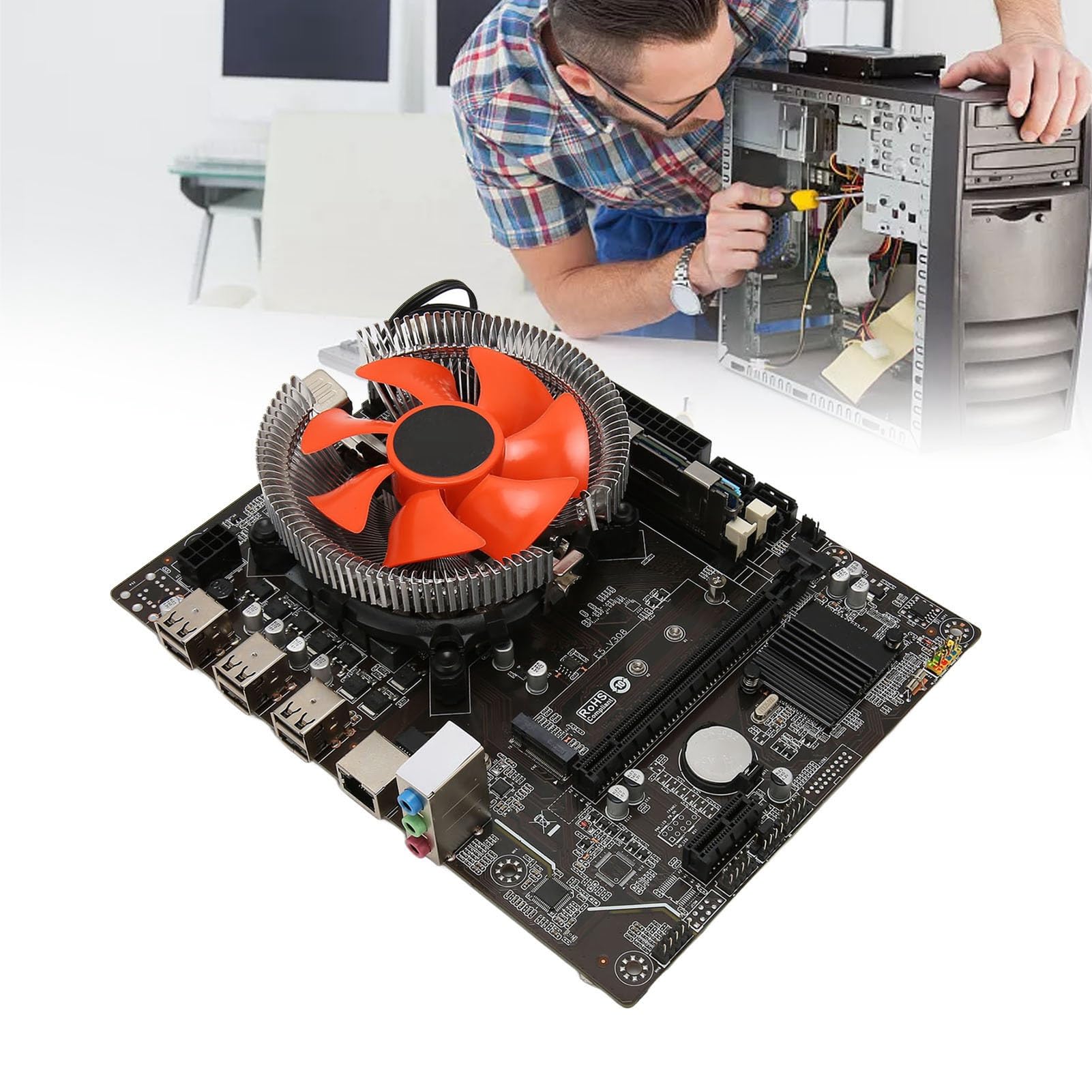 Socobeta Combo de CPU de Placa Base X79 con E5 2420, 6 Núcleos, 12 Hilos, Juego de Placa Base para PC para Juegos DDR3