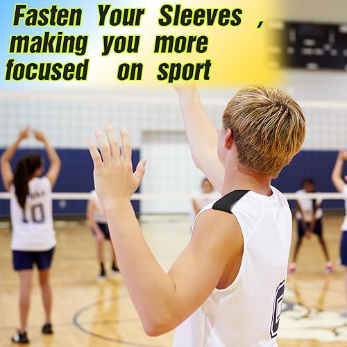 Miniatura 3 de Kajaia 12 pares de soportes de manga de color sólido, clips de manga deportiva, fútbol, sóftbol, para camisetas deportivas, camisetas de béisbol