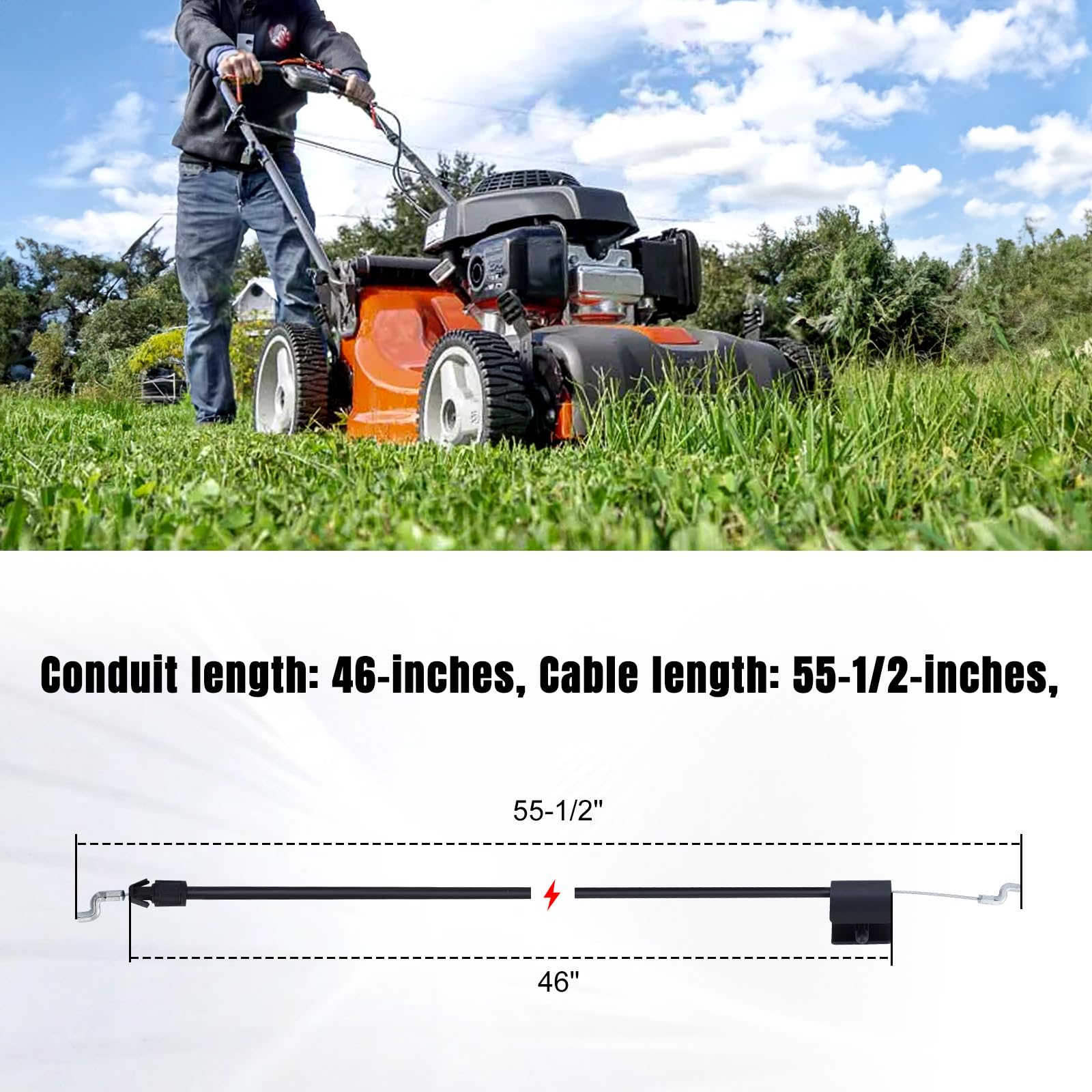 158152 582991501 - Cable de control de zona para Poulan Pro Sears Craftsman Weed Eater Walk-Behind Lawn Mower Crafstman Poulan Pro - Cable del acelerador para cortacésped Modelo 917