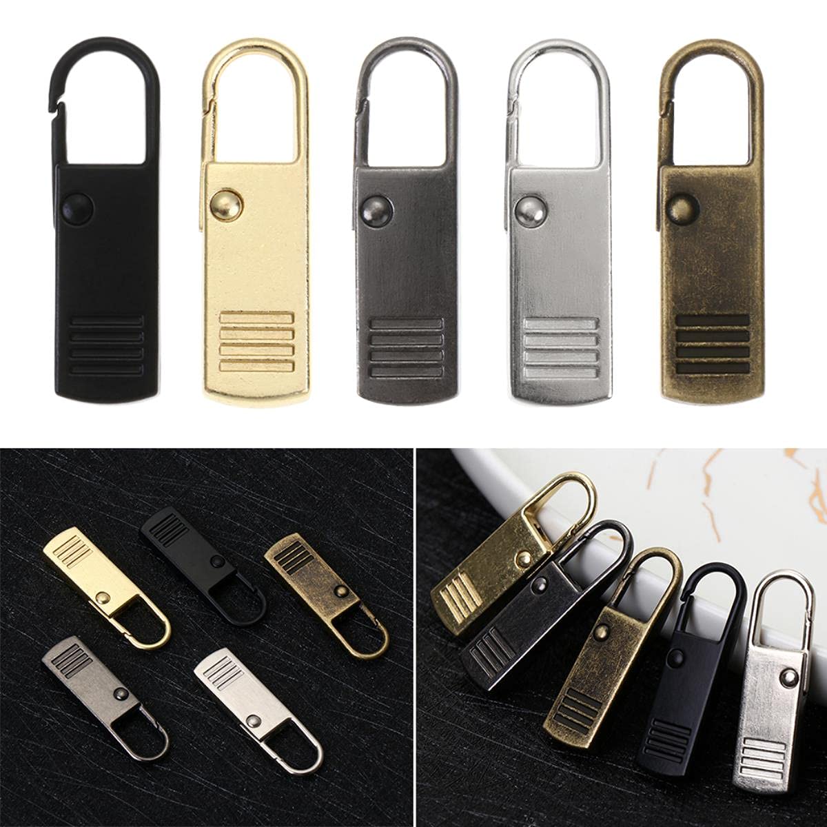 Estrattore Ziper, fissatore di cerniere, Sliders Zipper,Sewing Zips,Ended Zip Fasteners,1/4/5Pcs Metal Zipper Head DIY Luggage Clothing Shoes